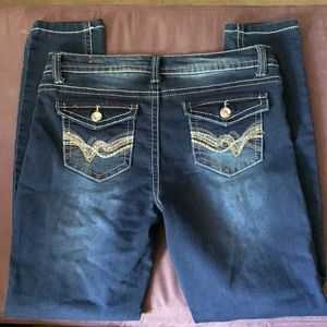 Wallflower Bling Dark Blue Skinny Jeans 11